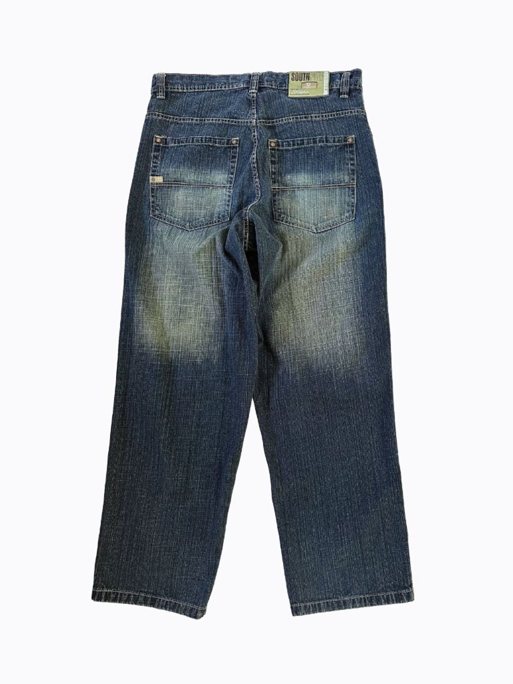 Vtg Southpole Y2K Baggy Wide Leg Skater Blue Jeans 82628 Gold Tab Men's 36 Faded